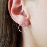 Beaded silver earrings