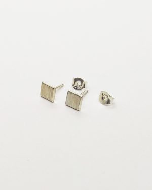 Boucles d’oreilles carrées en argent 925 texturées