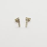 Boucles d’oreilles rectangulaires en argent 925 – Texture facettée