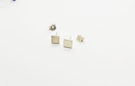 Boucles d’oreilles carrées en argent 925 – Texture pailletée