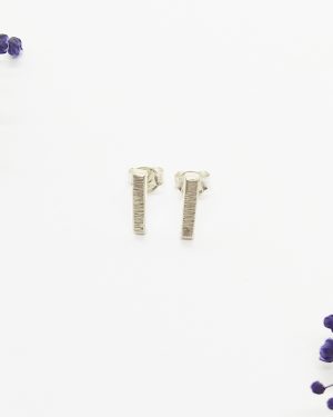 Boucles d’oreilles rectangulaires en argent 925 – Texture striée