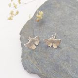 Puces Ginkgo argent 925